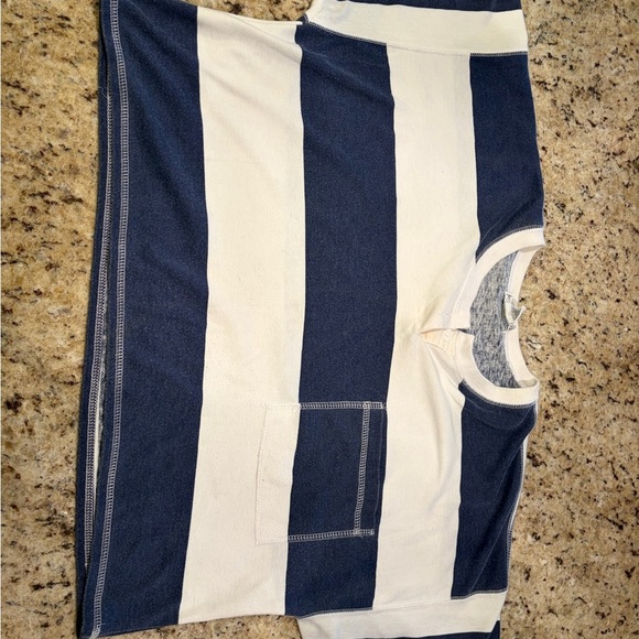 Vintage Boxy Blue and White Striped Shirt - Picture 4 of 7